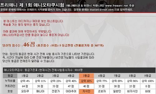 애니 오타쿠 시험