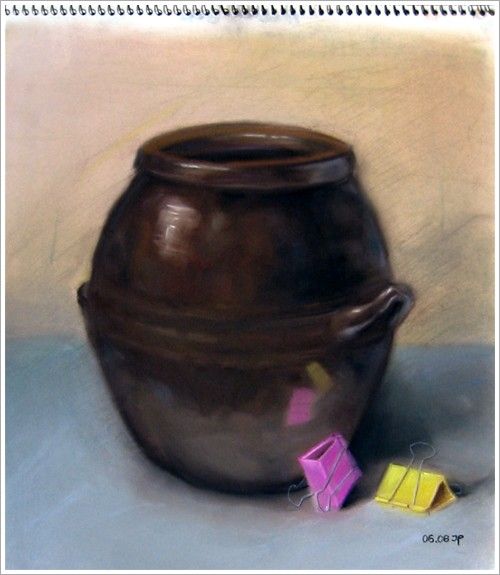 2006. 화실에서 그린 항아리 (파스텔화)